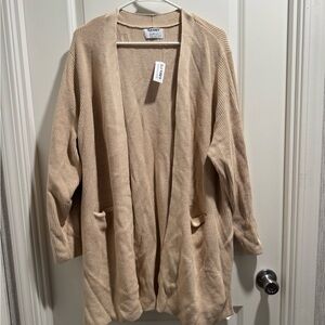 Old Navy Women's Tan Open-Front Ribbed Cardigan
